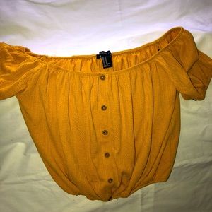 off the shoulder forever 21 crop top size m